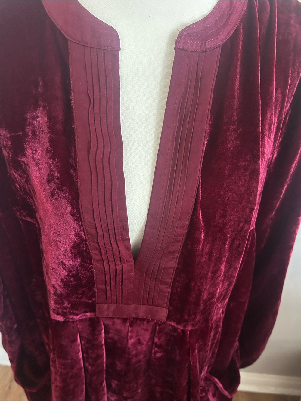 Free People Choose Me Velvet Mini Dress in Burgundy - Picture 7 of 12